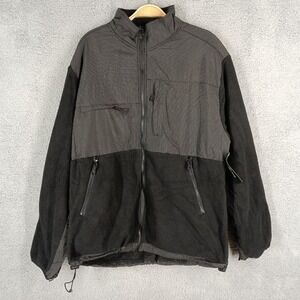 Mountain Fog Men's Size XXL Black & Gray Fleece Jacket Full Zip Pockets Outdoor